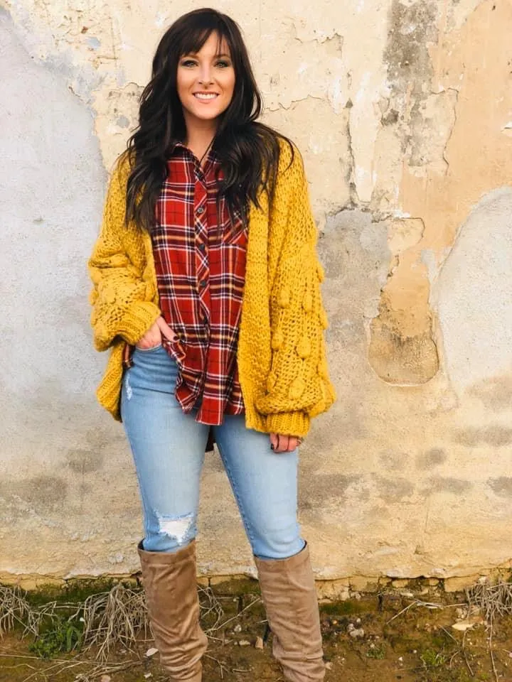 Mustard Bubble Cardigan