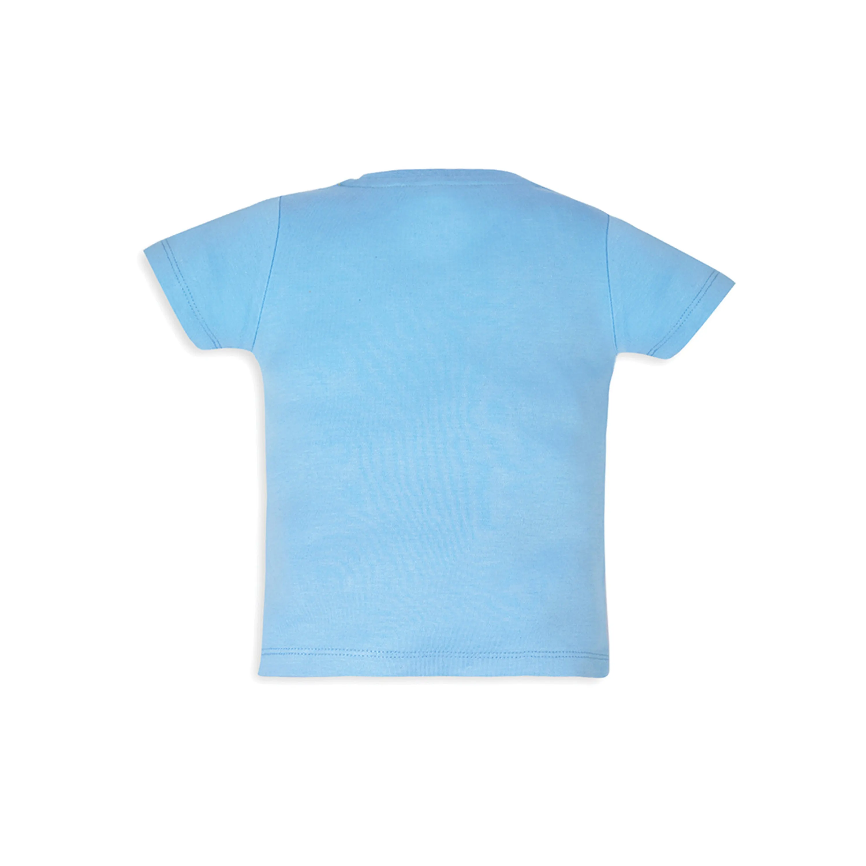 My Milestones Henley Front Open Bio-Wash Tee with Duck Print & Barnyard Print Joggers with Pockets - Blue & White