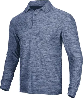 NAVISKIN Men's Polo Shirts Quick Dry Golf Shirts UPF 50 Long and Short Sleeve Moisture Wicking Polo Shirts