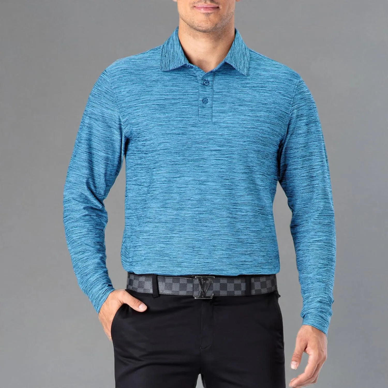 NAVISKIN Men's Polo Shirts Quick Dry Golf Shirts UPF 50 Long and Short Sleeve Moisture Wicking Polo Shirts