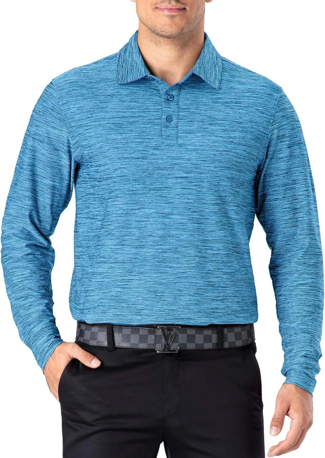 NAVISKIN Men's Polo Shirts Quick Dry Golf Shirts UPF 50 Long and Short Sleeve Moisture Wicking Polo Shirts