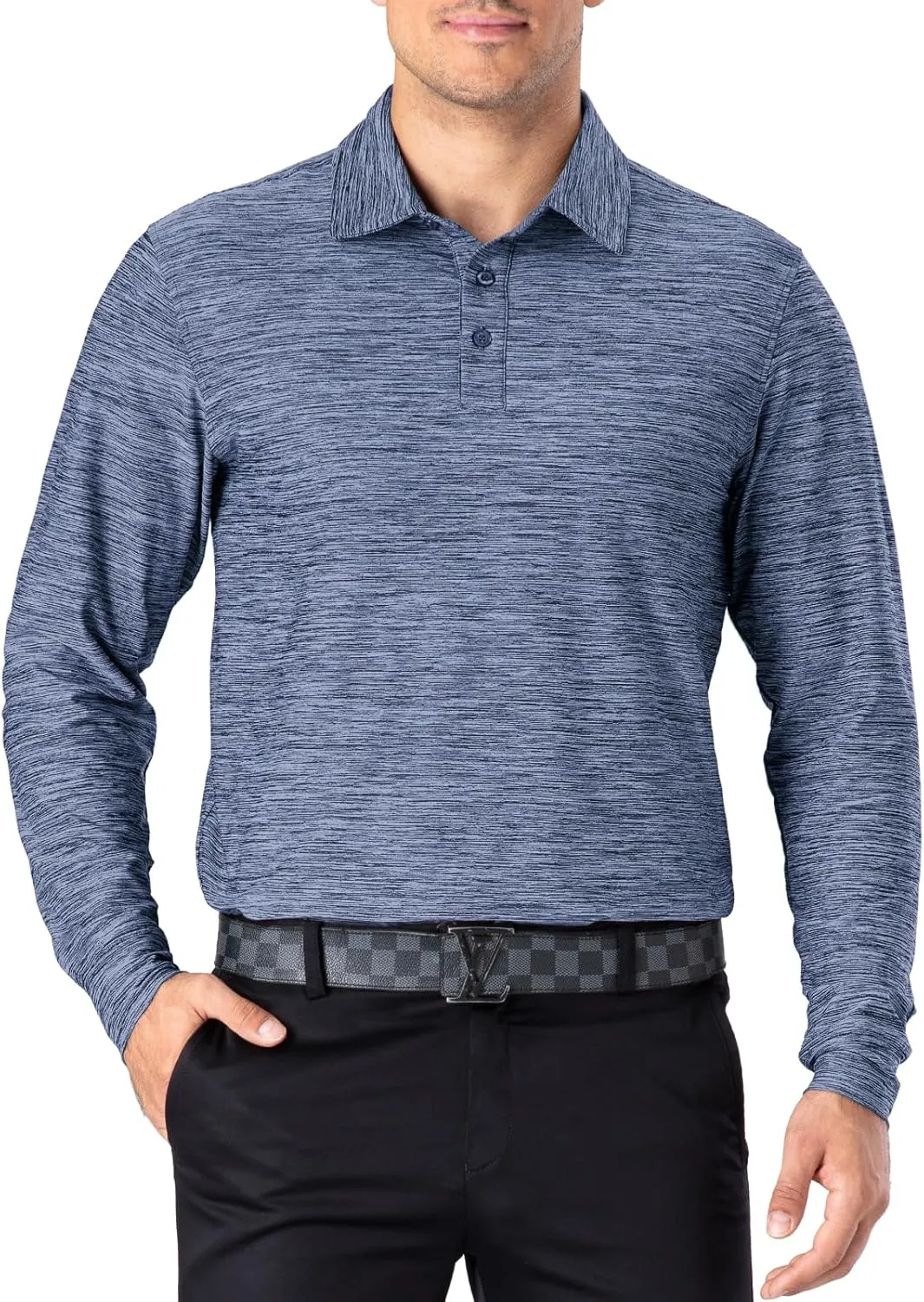 NAVISKIN Men's Polo Shirts Quick Dry Golf Shirts UPF 50 Long and Short Sleeve Moisture Wicking Polo Shirts