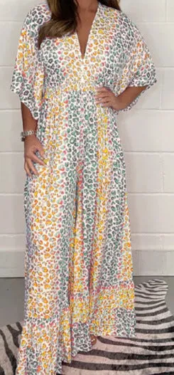  NEW STYLE V-neck Leopard Print Dress 
