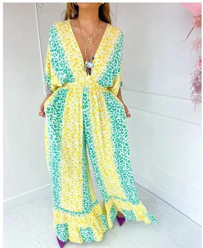  NEW STYLE V-neck Leopard Print Dress 