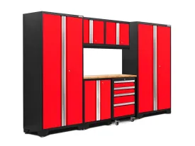 NewAge Products Bold 3.0 Red 7 Piece Set w/ Bamboo Worktop - 50621