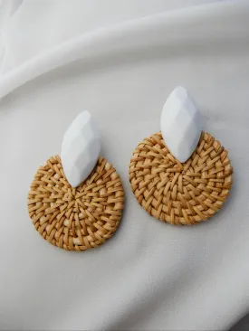 Ratten White Gem Earrings