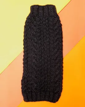 Sleeveless Cable Knit Wool Dog Sweater in Black (Dog & Co. Exclusive) << CLEARANCE >>