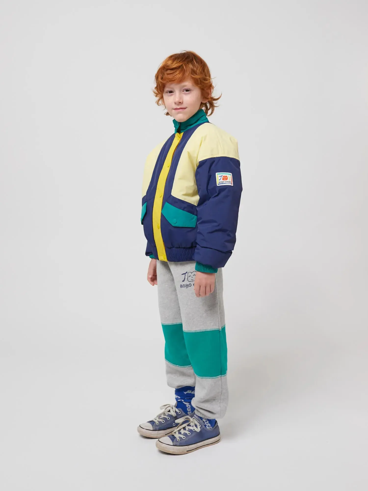 Smiling color block jacket