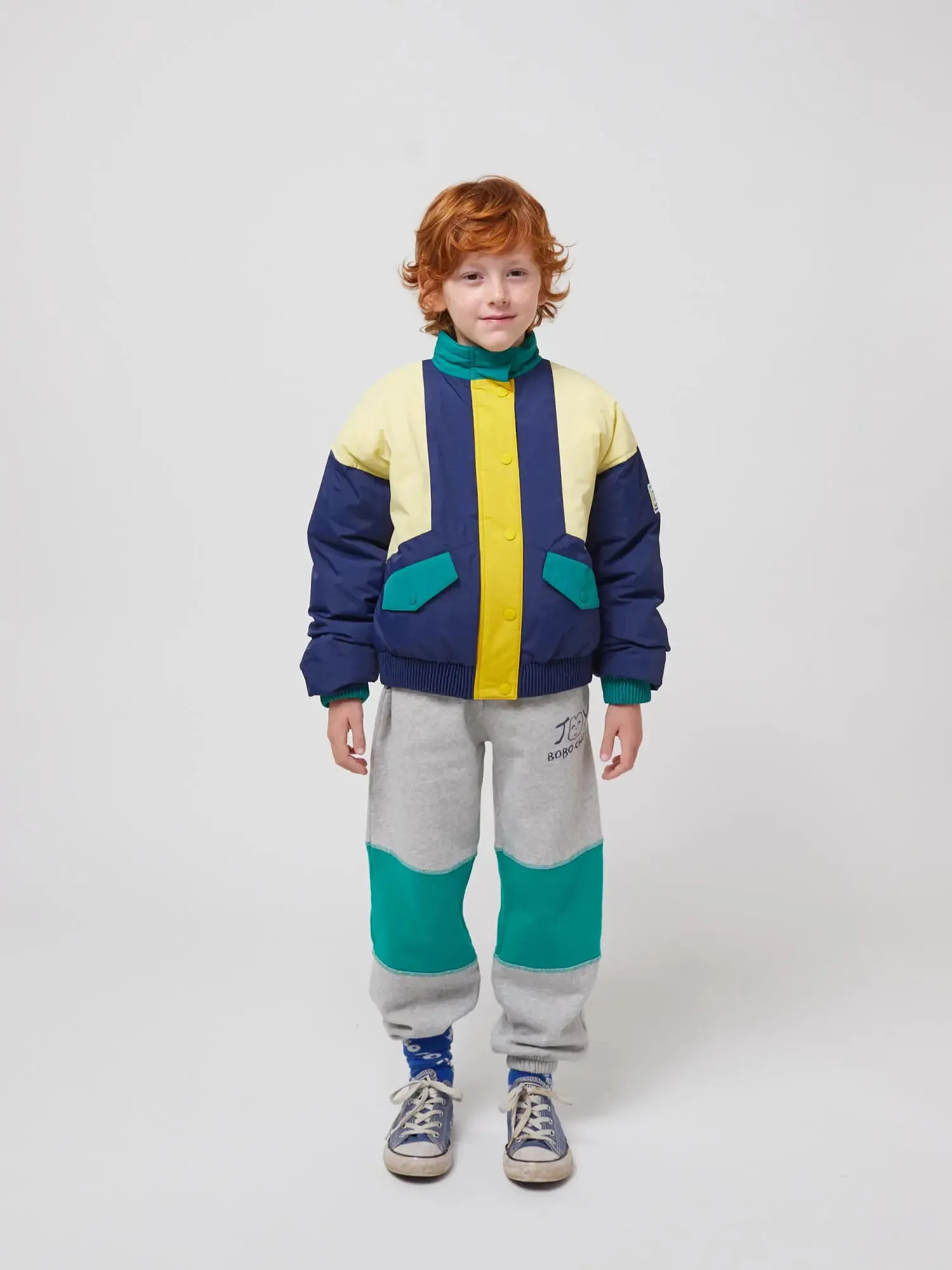 Smiling color block jacket