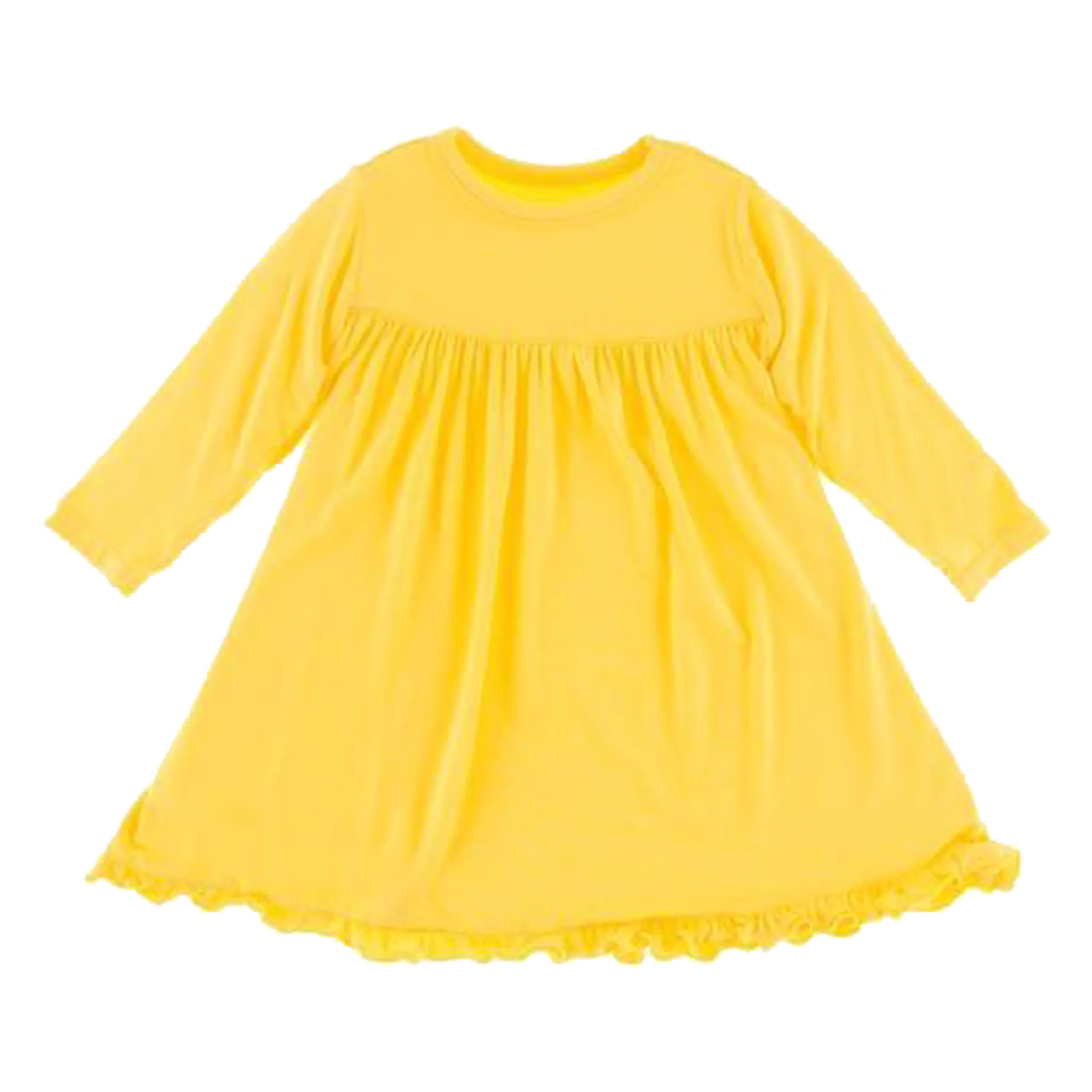Solid Classic Long Sleeve Swing Dress