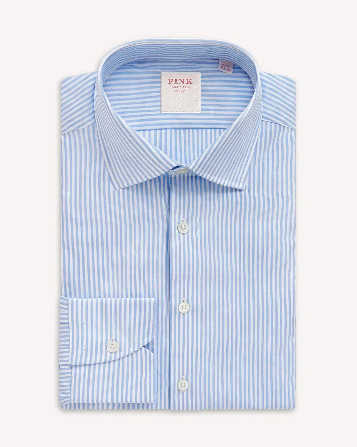 Thomas Pink Bengal Stripe Shirt Pale Blue White