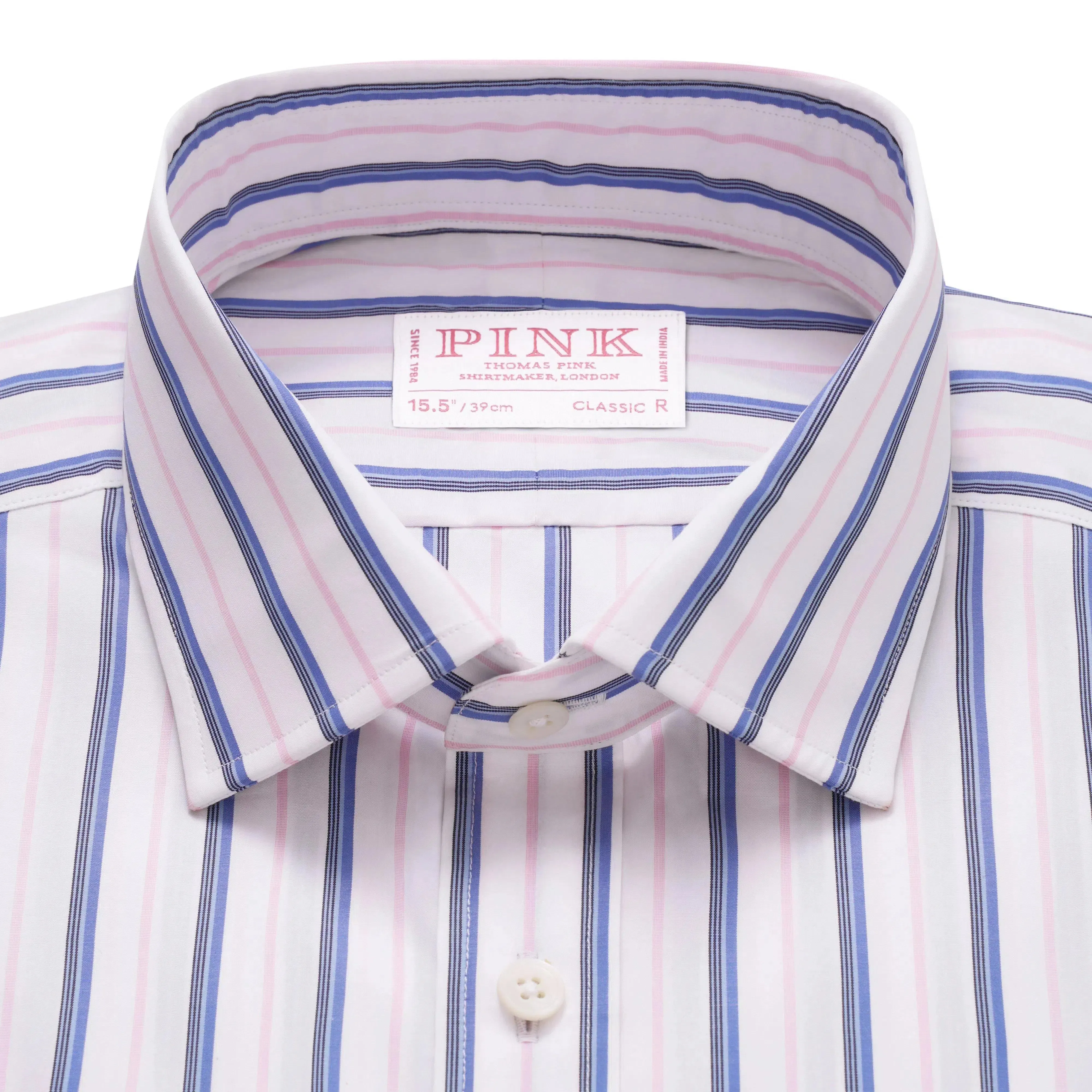 Thomas Pink Classic Fit Formal Thick & Thin Stripe Shirt