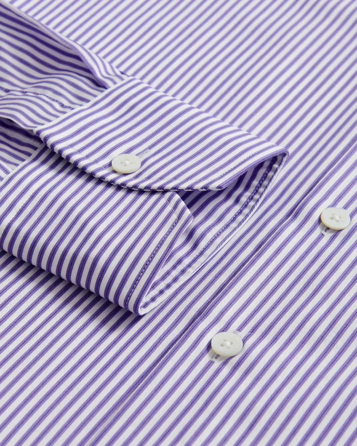Thomas Pink Classic Fit Formal Twill Stripe Shirt Purple/White