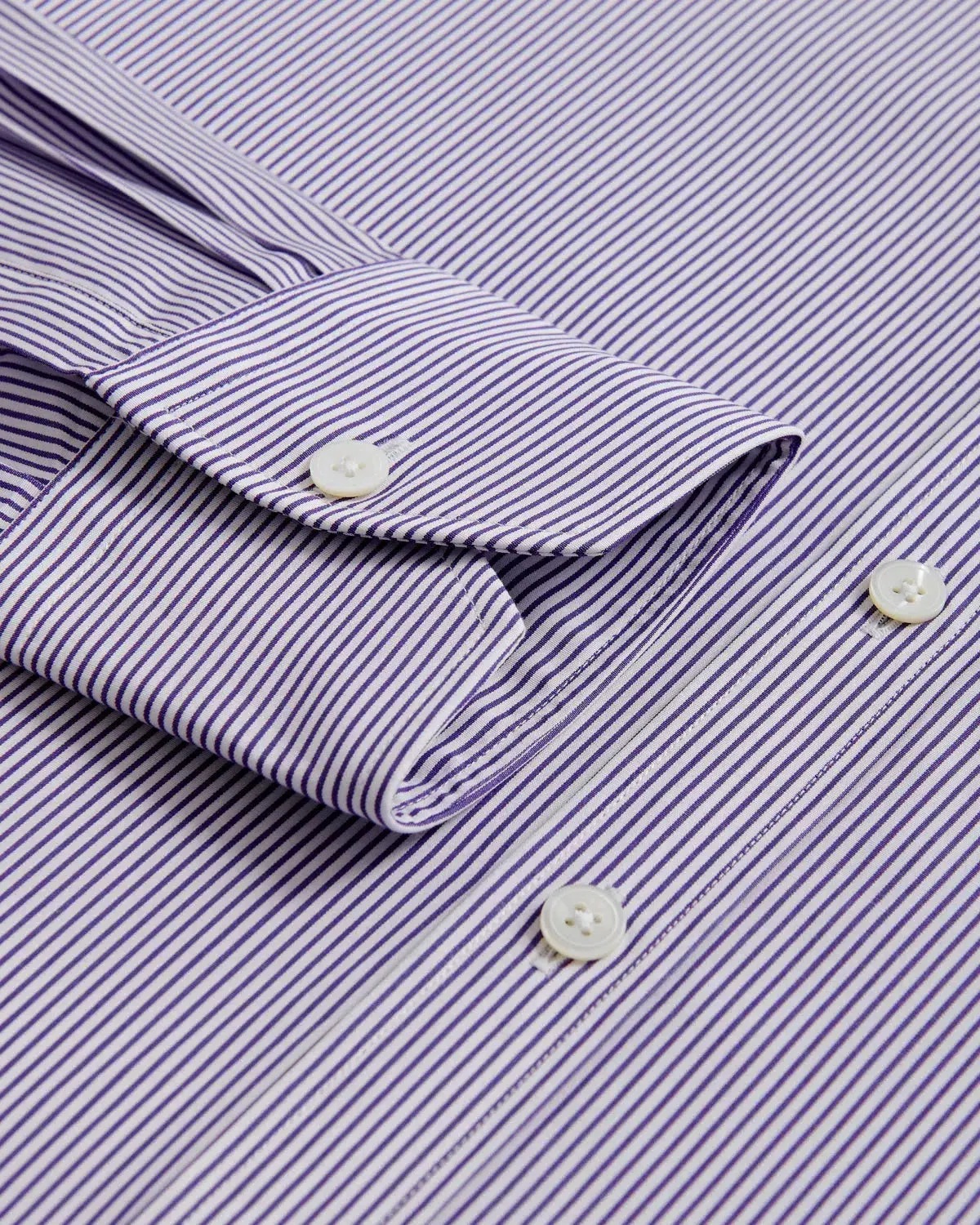 Thomas Pink Slim Fit Formal Fine Bengal Stripe Shirt Purple/White