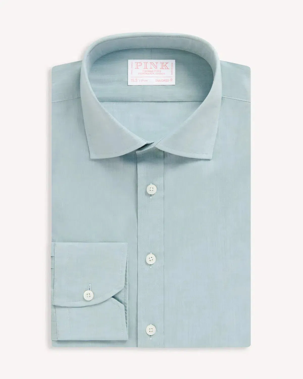 Thomas Pink Tailored Fit Formal Cotton Mussoletta Shirt Pale Blue