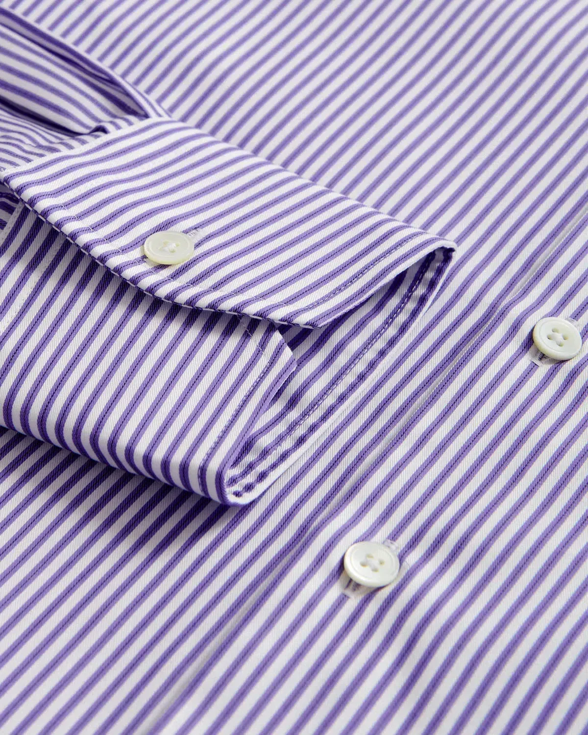 Thomas Pink Tailored Fit Formal Twill Stripe Shirt Purple/White