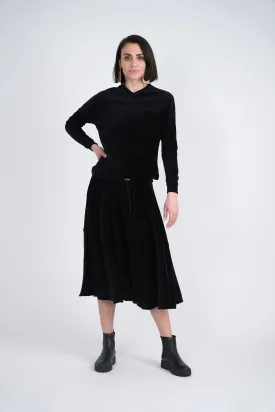 VELOUR DRAWSTRING TOP