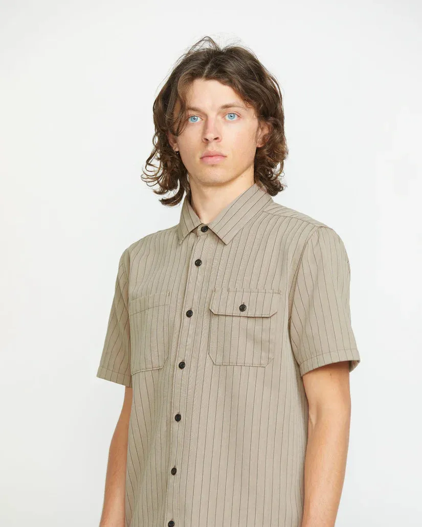 Volcom Men's Trade Stone Shirt Light Khaki A0412502_LKH
