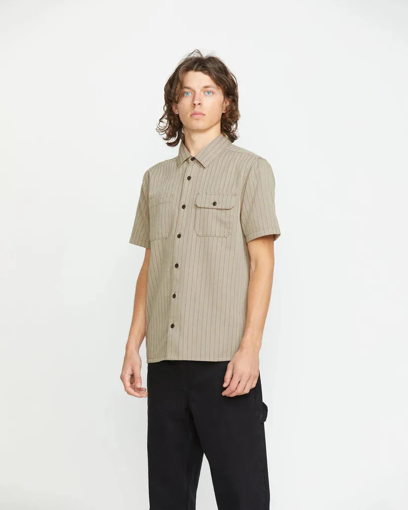 Volcom Men's Trade Stone Shirt Light Khaki A0412502_LKH