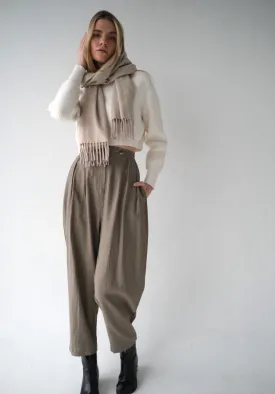 Washable Linen Relaxed Fit Pants- Fawn