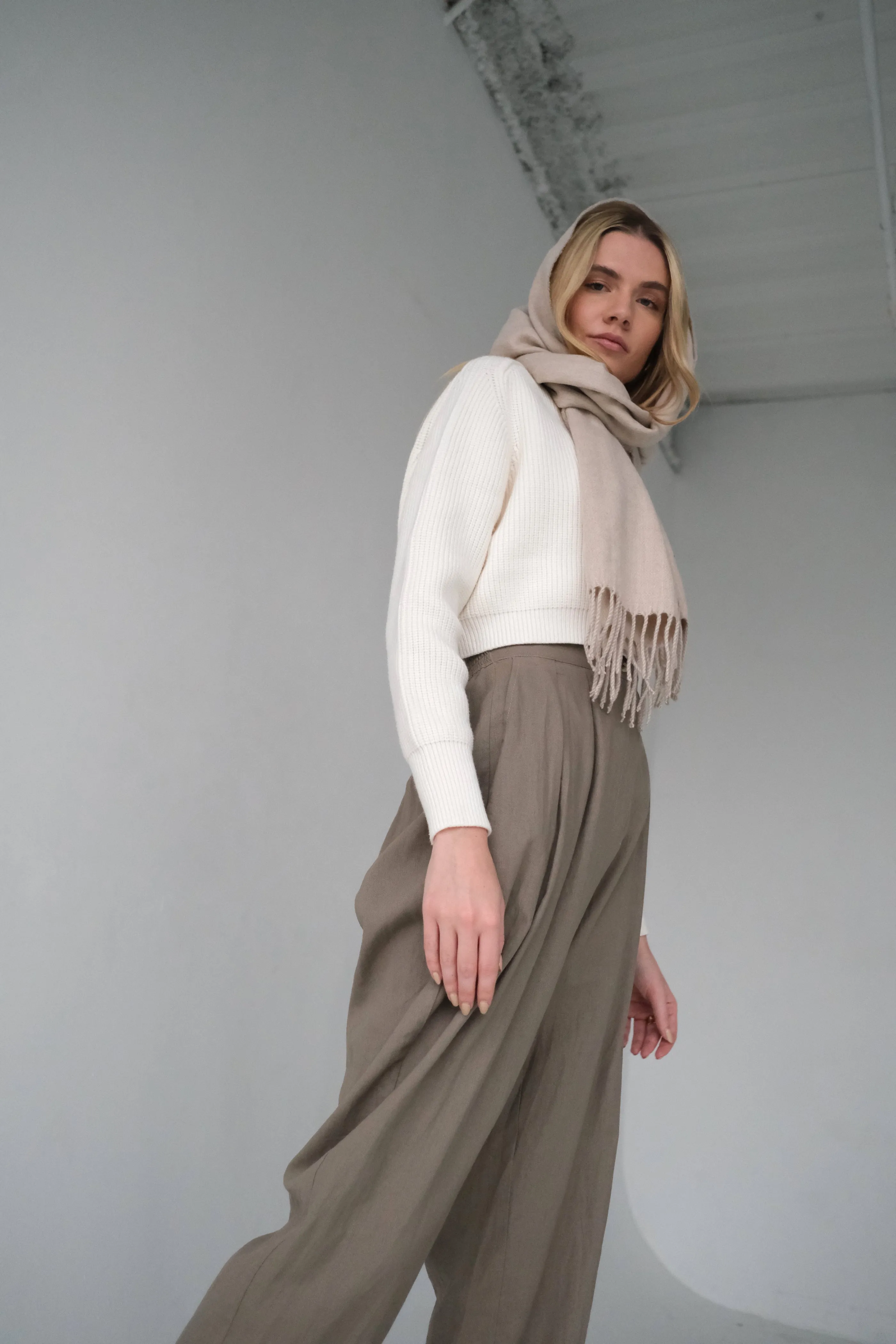 Washable Linen Relaxed Fit Pants- Fawn