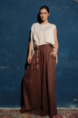 Wide leg linen skirt pants