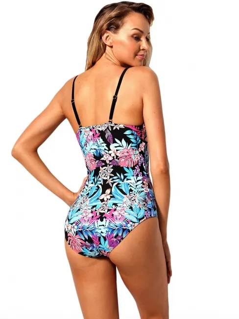 Womens Swimsuit • One Piece Tropical Print
